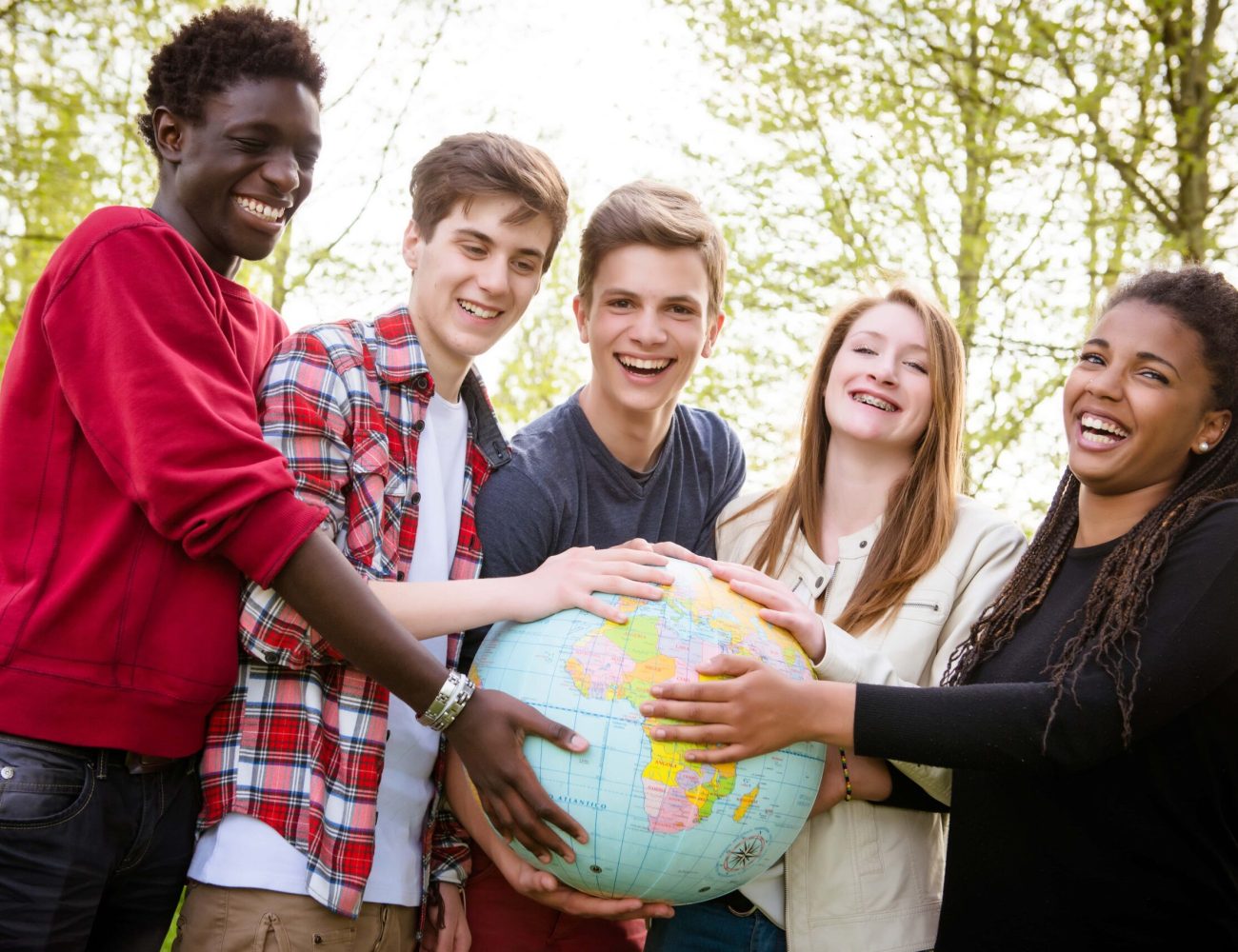 Teenagers-Holding-Globe